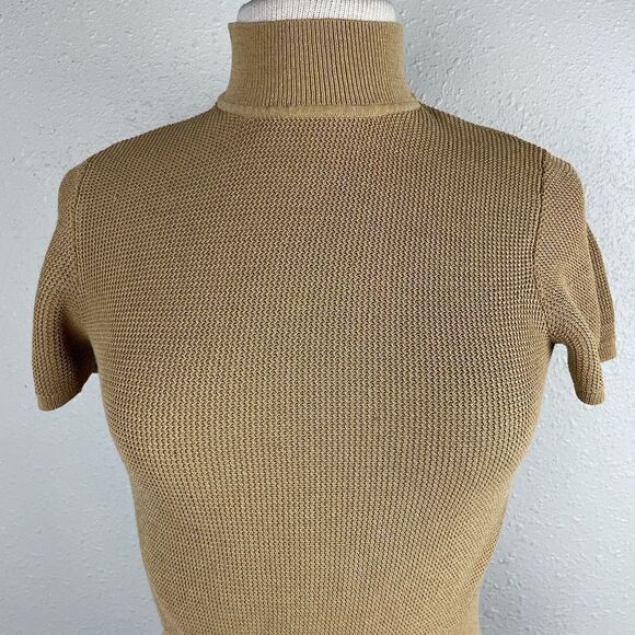 Liz Claiborne Short Sleeve Mock Neck Sweater Top Size L EUC - Picture 3 of 5
